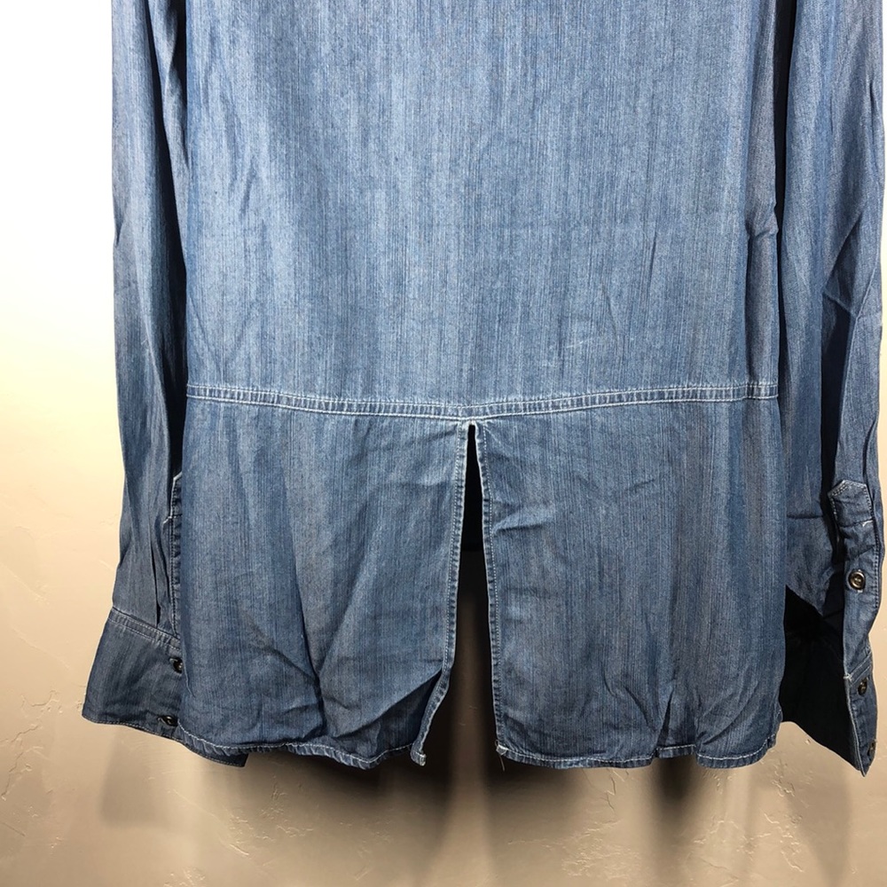 Harve Benard denim button down blouse size xl - Picture 6 of 8